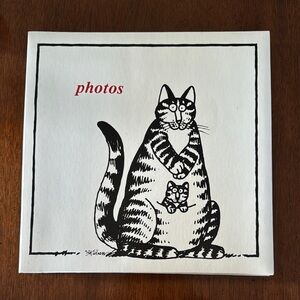 B Kilban Cat-Themed Photo Album with Black and White Design